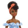 Barbie Fashionistas Doll #185 with Black Up-do Hair, Bleached Denim Dress & Accessories Including Boots & Headband view 4