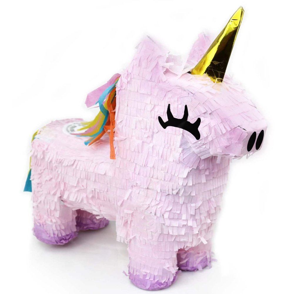 GIFTEXPRESS 16" Pink Unicorn Pinata - Mexican Theme Party Decoration for Birthdays, Fiestas & Cinco de Mayo - Large 16 x 13 x 4 Inch Kids Party Favors