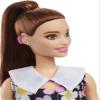 Barbie Fashionistas Doll #187 with Behind-the-Ear Hearing Aids, Brunette Ponytail, Shift Dress & Pink Boots view 3