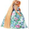 Barbie Extra Fancy Fashion Doll & Accessories with Curvy Shape & Orange Hair in Floral 2-Piece Gown with Pet Kitten view 4