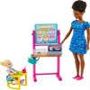 Barbie Careers Doll & Playset, Teacher Theme with Brunette Fashion Doll, 1 Blonde Toddler Doll, Furniture & Accessories view 1