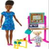 Barbie Careers Doll & Playset, Teacher Theme with Brunette Fashion Doll, 1 Blonde Toddler Doll, Furniture & Accessories view 2