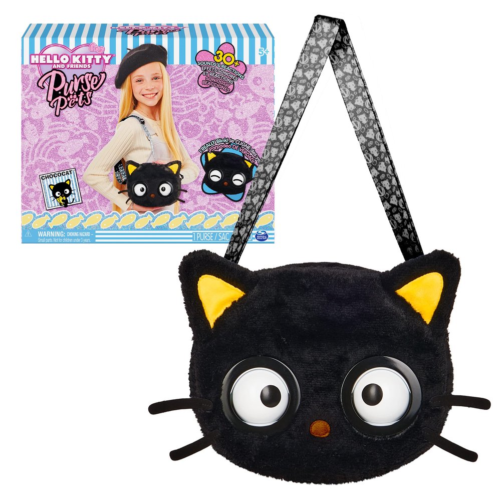 Purse Pets Sanrio Chococat Interactive Pet Crossbody Kawaii Purse, Ages 5+