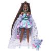 Barbie Extra Fancy Fashion Doll & Accessories Dressed in a Teddy-Print Gown with Sheer Train, Plus Teddy Bear Pet view 1