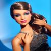 Barbie Looks Fashion Doll with Wavy Brown Hair & Curvy Body Type Wearing Silvery & Black Halter Dress, Collectible with Posable Made to Move Body view 4
