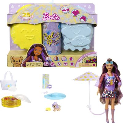 Barbie Color Reveal Doll with 7 Surprises, Color Change and Accessories, Sunshine and Sprinkles Series, Styles May Vary