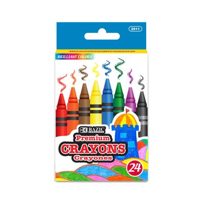 BAZIC Products Crayons 24 Color, s Coloring Crayon Set, Non Toxic Drawing Crayons for School Art, Gift for Kids (24/Pack), 72-Packs