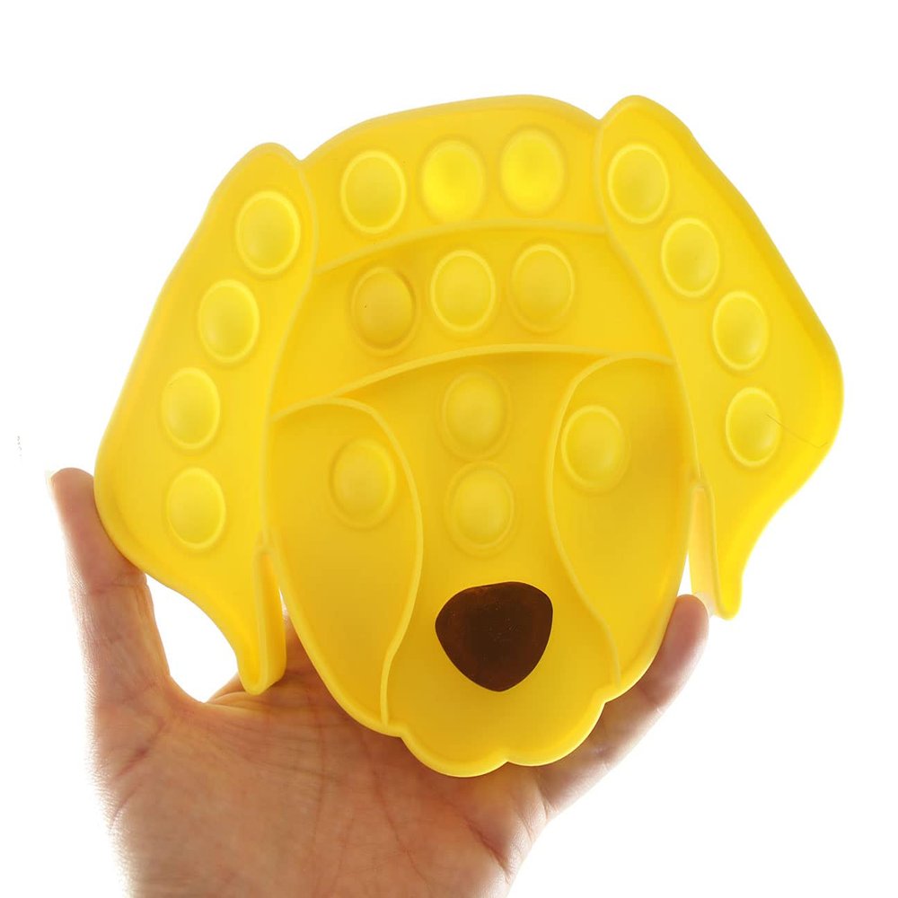 1 LAB Large Dog Bubble Pop Fidget Toy - Silicone Push Poke Wrap Fidget Toy - Press Bubbles to Pop The Bubbles - Bubble Popper Sensory Stress Toy Doggy Puppy Pooch (1 LAB)