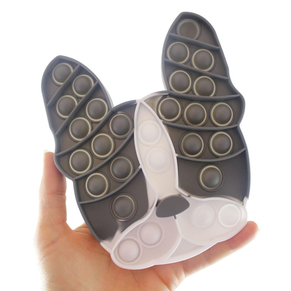 1 Random Dog Breed Bubble Pop Fidget Toy - Silicone Push Poke Wrap Fidget Toy - Press Bubbles to Pop The Bubbles - Bubble Popper Sensory Stress Toy Doggy Puppy Pooch (1 Random Dog Breed)