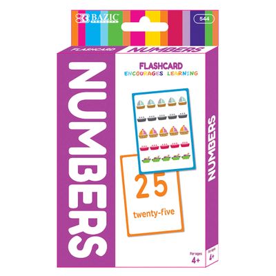BAZIC Products Numbers Flash Cards, with Picture ABCs Letters Number Counting Flashcards (36/Pack), 72-Packs