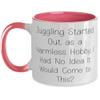 Gag Juggling Two Tone 11oz Mug, Juggling Started Out as a Harmless Hobby. I Had No Idea It Would, Present For Friends, Fun Gifts From view 1