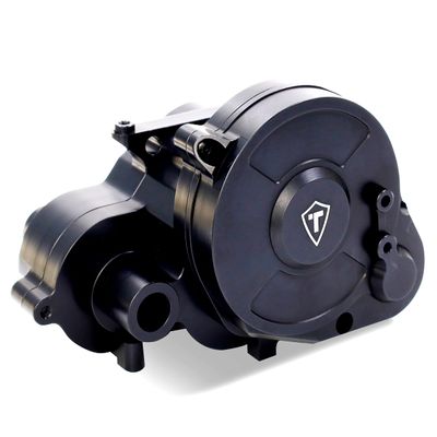 TREAL Ryft Transmission Gearbox W/Motor Mount, Aluminum 7075 CNC Machined Transmission Housing Set for 1/10 Axial RBX10 Ryft Upgrades (Black)