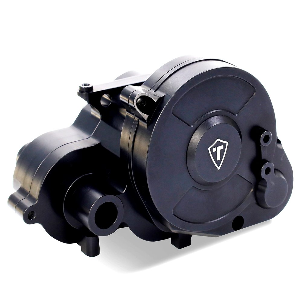TREAL Ryft Transmission Gearbox W/Motor Mount, Aluminum 7075 CNC Machined Transmission Housing Set for 1/10 Axial RBX10 Ryft Upgrades (Black)