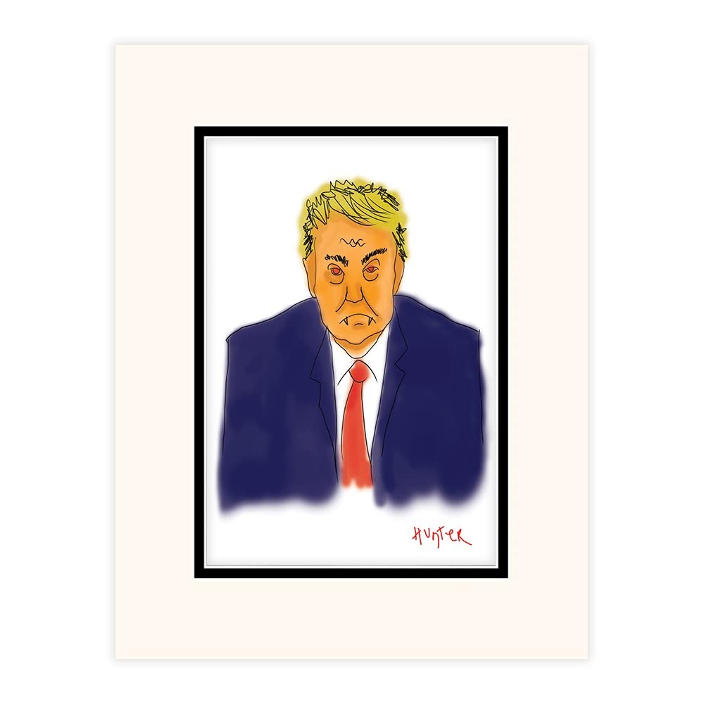 Hunter Originals Prints - 14" x 18" Deluxe Print with Certificate of Authenticity - Funny Political Novelty Gag Gift (Orange Man Bad)