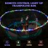 Trampoline Sprinkler with 39. 4ft LED Lights 39 ft Long Outdoor Trampoline Water Sprinkler with Remote Control Rim LED Light for Outdoor Games Yard(Water Whirl) view 2