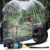 Trampoline Sprinkler with 39. 4ft LED Lights 39 ft Long Outdoor Trampoline Water Sprinkler with Remote Control Rim LED Light for Outdoor Games Yard(Water Whirl) view 3