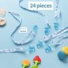 24 Baby Shower Pacifiers Necklace for Boy, 30 Mini Acrylic Pacifiers Charm Party Favors Decorations (Blue) view 3