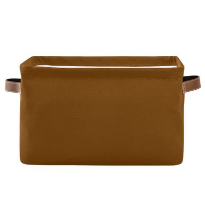 Brown Color Rectangle Storage Basket Collapsible Storage Bin for Nursery Toys Books, Waterproof Baskets for Closet Shelves Bedroom Decor
