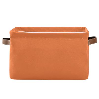 Orange Color Rectangle Storage Basket Collapsible Storage Bin for Nursery Toys Books, Waterproof Baskets for Closet Shelves Bedroom Decor