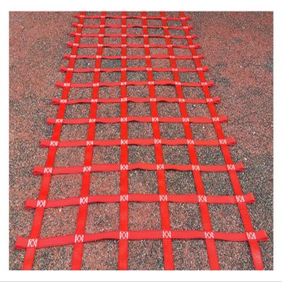 DREAMOSA Climbing Cargo Net,Obstacle Course Net,Playground Swings Backyards Treehouse Netting Rope Ladder for Jungle Gym Fence Protection Nets, Ninja Warrior Attachment&Training Equipment,Red