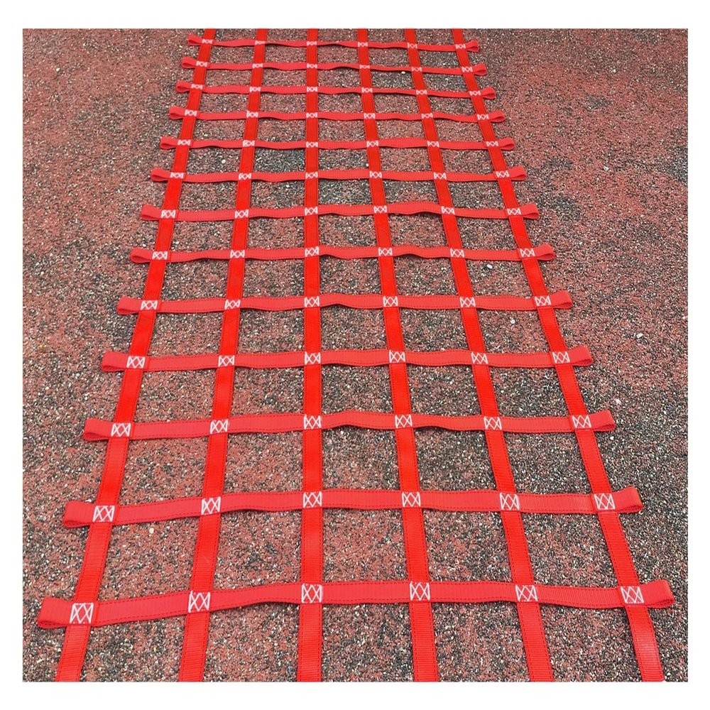 DREAMOSA Climbing Cargo Net,Obstacle Course Net,Playground Swings Backyards Treehouse Netting Rope Ladder for Jungle Gym Fence Protection Nets, Ninja Warrior Attachment&Training Equipment,Red
