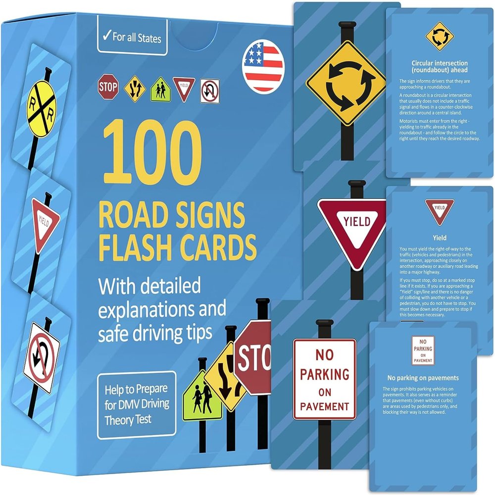 Road Signs Flash Cards - DMV Permit Test Flash Cards