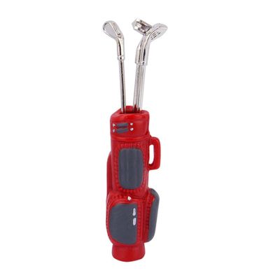 LAFEINA Mini Golf Clubs with Golf Bag Decoration Accessories for for 1/6 1/12 Dollhouse Toys 1:10 RC Crawler Car TRX4 SCX10 D90 D110 TF2 (Red)