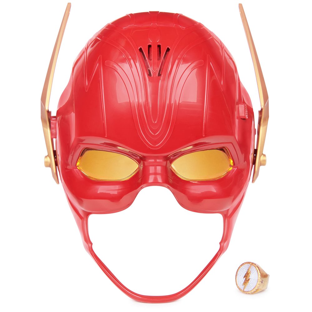 DC Comics, The Flash Hero Set, Iconic Mask with Visor and Ring, 10+ Unique Sounds and Lights, The Flash Kids Roleplay Costume for Boys and Girls, Batteries Included, Ages 4 and up