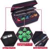 SIQUK Dice Storage Case Big Capacity DND Dice Case Dice Organizer Box With Handle and Double Removable Slotted Tray Dice Organizer Case for Dungeons & Dragons and Other RPG Table Game Red view 2