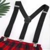 JEATHA Baby Boy First Birthday Photography Gentleman Suit Plaid Briefs Suspender Coveralls with Bow Tie Set Red 6-9 Months view 3