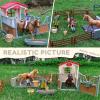 RCOMG Horse Stable Figurines Playset, 31 Pieces Horse Club with Horse Wash Area and Fence Figures, Barn Horse Toys Gift for Girls and Boys 3 4 5 6 7 8 view 2