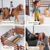 RCOMG Horse Stable Figurines Playset, 31 Pieces Horse Club with Horse Wash Area and Fence Figures, Barn Horse Toys Gift for Girls and Boys 3 4 5 6 7 8 view 3