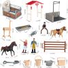 RCOMG Horse Stable Figurines Playset, 31 Pieces Horse Club with Horse Wash Area and Fence Figures, Barn Horse Toys Gift for Girls and Boys 3 4 5 6 7 8 view 4