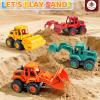Beestech Construction Toys for 3 Years Old Boys Girls Kids, Friction Powered Construction Truck Toys Vehicles Sand Toys Trucks Excavator, Bulldozer, Road Roller (Colorful 4 Pack) view 4