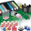 Ultimate Casino Game Set: 6 Deck Shuffler+300pc Hi-End Chips+8 Pro Plastic Poker Card+Card Shoe+Chip Rake+Felt+Accessories, Blackjack Set & Texas Holdem Kit, Poker Night Kit for Adult Casino Party view 1