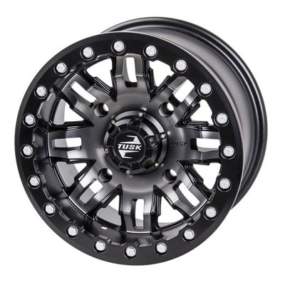 4/137 Tusk Teton Beadlock Wheel 14x10 5.0 + 5.0 Gun Metal/Black For Can-Am Maverick X3 X RC Turbo RR 64 Inch 2022-2024