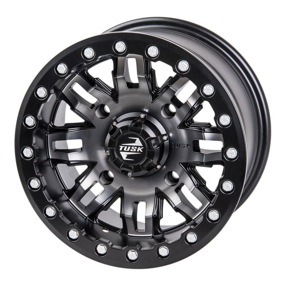 4/137 Tusk Teton Beadlock Wheel 14x10 5.0 + 5.0 Gun Metal/Black For Can-Am Maverick X3 X RC Turbo RR 64 Inch 2022-2024
