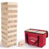 Giantville Giant Tumbling Timber Toy - Premium Pine Wood Life-Size Blocks Tower - Big Floor/Board Indoor/Outdoor Yard Game for Kids & Adults - 54-Blocks + Red Storage/Carry Bag - Grows Almost 4-Feet view 1