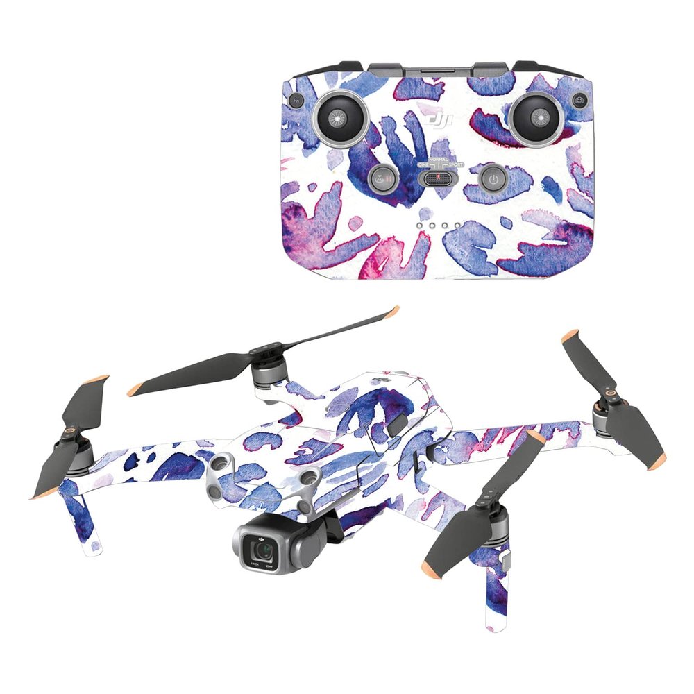 MightySkins Skin Compatible with DJI Air 2S - Blue Petals | Protective, Durable, and Unique Vinyl Decal wrap Cover | Easy to Apply, Remove, and Change Styles | Made in The USA