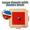 Driddle Montessori Toys - Wooden Knob Shape Puzzles - Mirror & Photo Insert - Learn Colors & Shapes Interactive Baby & Toddler Toys view 3