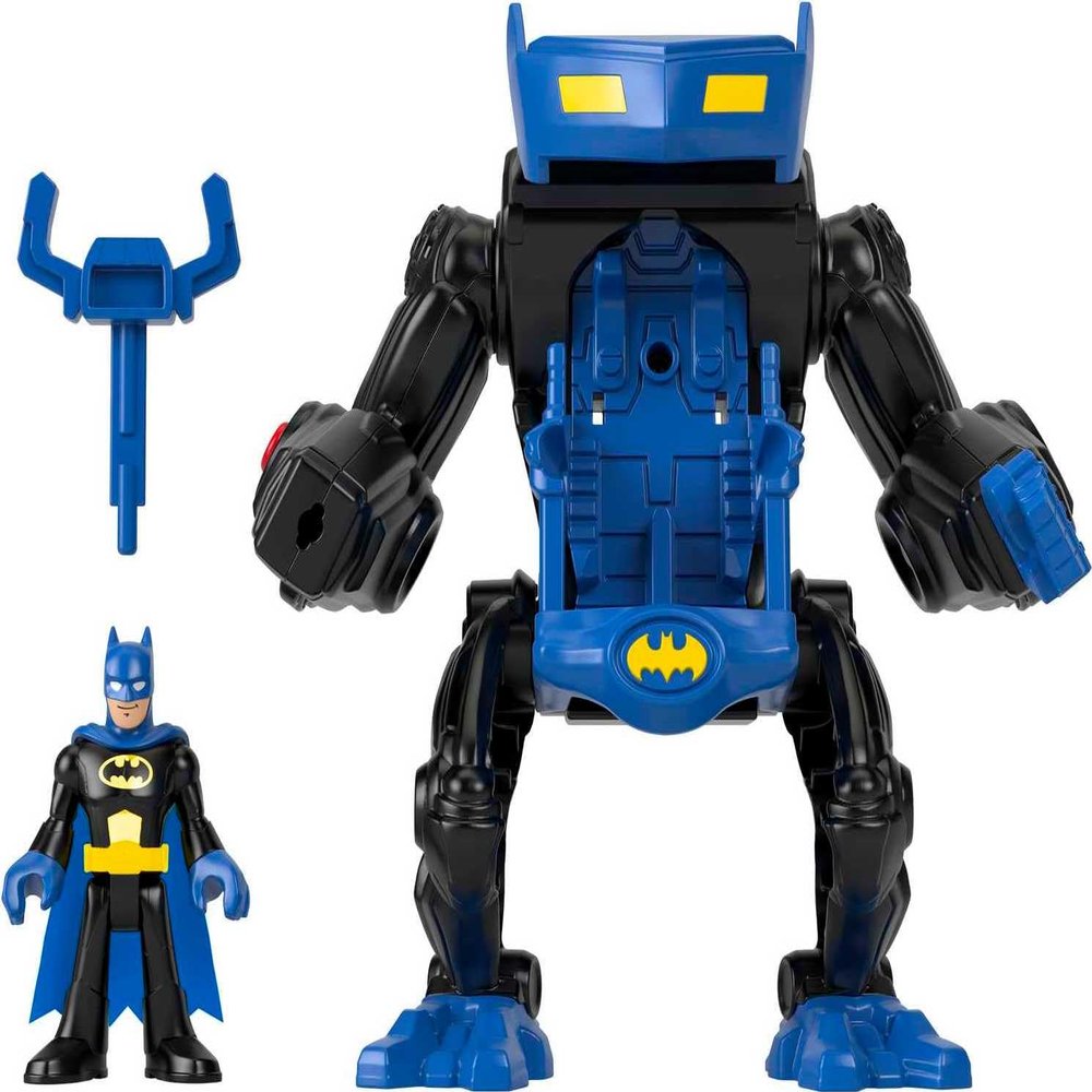 Fisher-Price Imaginext DC Super Friends Batman Toy Battling Robot with Poseable Figure & Lights for Pretend Play Kids Ages 3+ Years