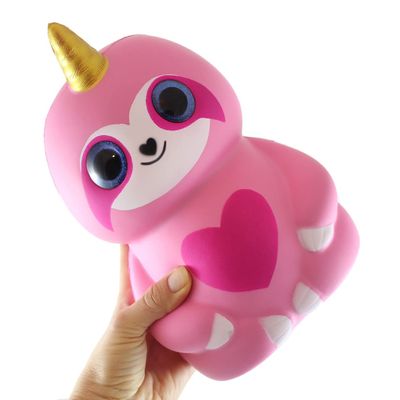 Curious Minds Busy Bags 1 Jumbo Sloth with Horn and Wings Large Animal Slow Rise Squishies Slow Rise Foam - Scented Sensory, Stress, Fidget Toy Cute (Random Color)