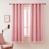 LUGOTAL Girls Curtains for Living Room Bedroom Curtains Double Layer Blackout Curtain 63 Inch Length Star Cut Out Pink Curtain Window Drapes for Nursery 1 Panel (W52 X L63 InchesPink) view 2