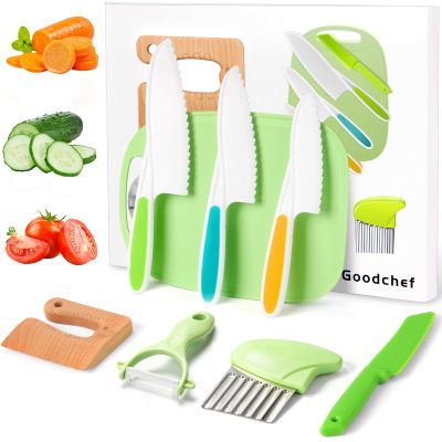 Goodche 8 Pieces Toddler Knife Set- Kids Cooking Sets Real