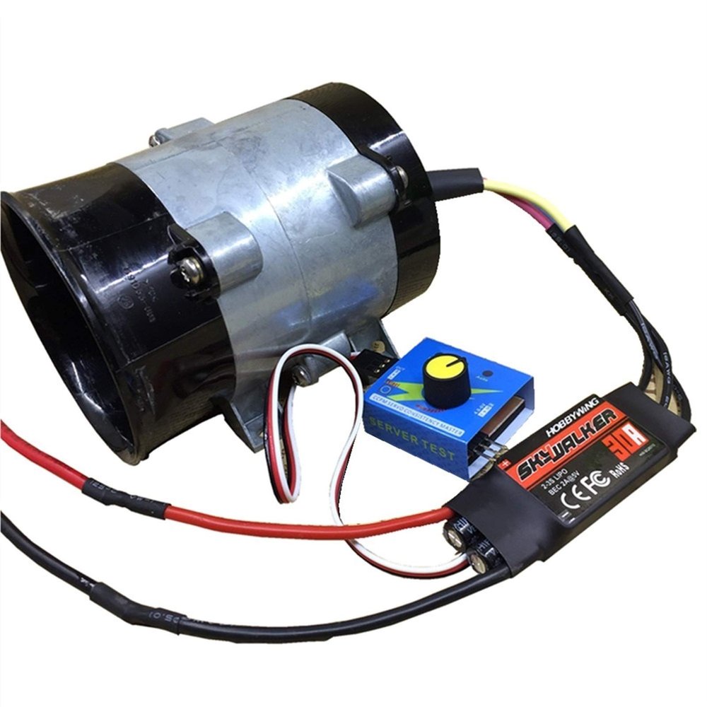 Jinxiaobei Lcuihua-dc Motor High-Speed Turbo Fan Blades, Metal Ducted Three-Phase Brushless DC Motor, Speed(RPM) : 40A Drive Controller