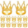 12 Pcs Crown Cake Topper Mini Baby Crown Tiny Queen Small Alloy Crystal Princess Headpiece Cake Decoration for Women Lady Girl Bridal Wedding Royal Themed Baby Shower Birthday Party(Gold) view 1