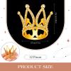 12 Pcs Crown Cake Topper Mini Baby Crown Tiny Queen Small Alloy Crystal Princess Headpiece Cake Decoration for Women Lady Girl Bridal Wedding Royal Themed Baby Shower Birthday Party(Gold) view 2