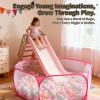 STARBOLO Cute Hexagon Kids Ball Pits, Indoor Outdoor Collapsible Play Pool Fence for Boys Girls Pets Puppy Cats, with Carry Tote, Balls Not Included (Pink) view 2