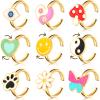 Sureio 9 Pcs Fidget Anxiety Rings Rotatable Open Ring Set Cute Colorful Spinner Rings for Anxiety Stackable Rotating Calming Worry Adjustable for Women Lady Mood Relieve Stress(Fresh Style) view 1