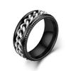 COLORFUL BLING Black Silver 8mm Spinner Ring Stainless Steel Fidget Rings Anti Anxiety for Men Women Cool Grooved Anxiety Stress Roller Rings Cool Jewelry-tire silver6 view 1